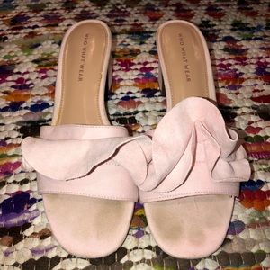 Who What Wear alight Pink Mules with Small Heel